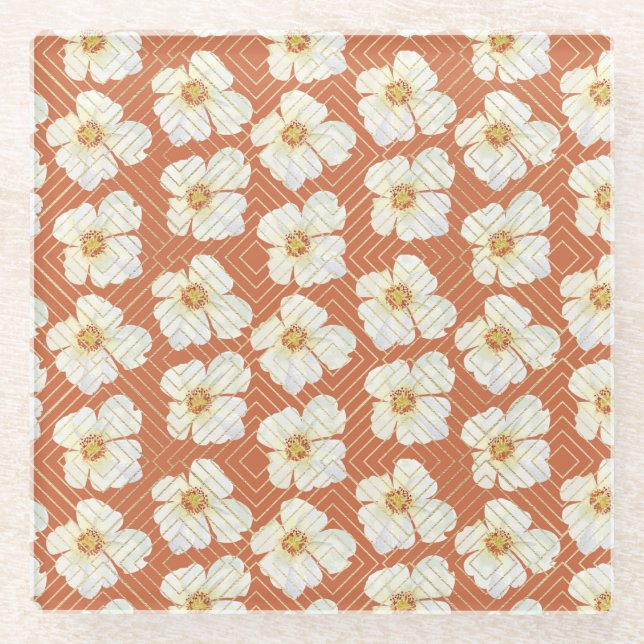 Posavasos De Vidrio Pollo naranja (Anverso)