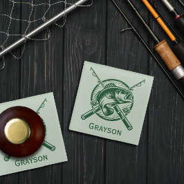 Posavasos De Vidrio Polo y pescado verde personalizado