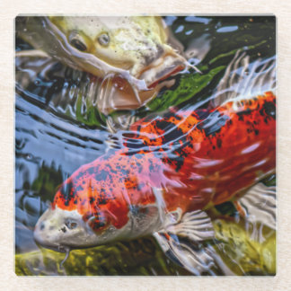 Posavasos De Vidrio Pond Koi Fish