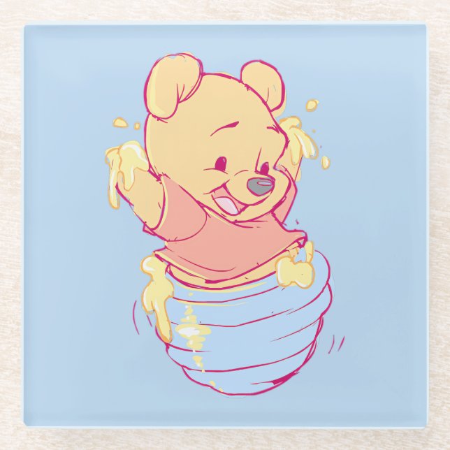 Posavasos de vidrio Pooh (Anverso)