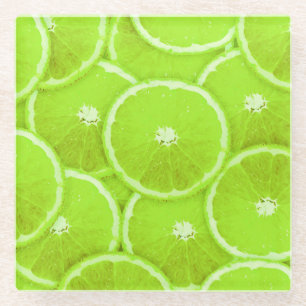 Posavasos De Vidrio Pop Art Lime Slices
