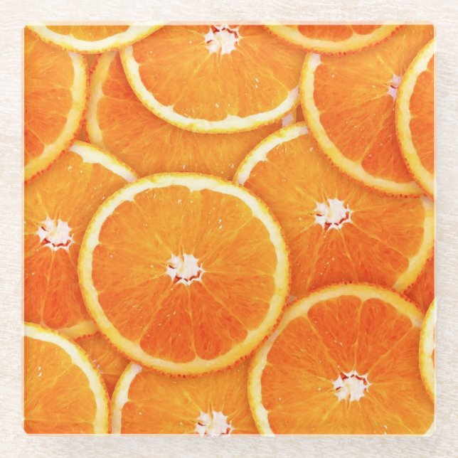 Posavasos De Vidrio Pop Art Tangerine Slices (Anverso)