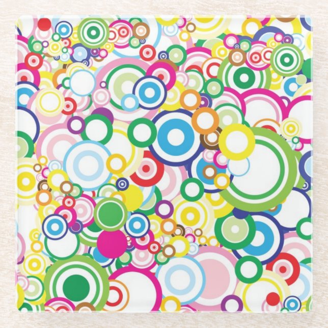 Posavasos De Vidrio Porción de círculos vivos (Anverso)