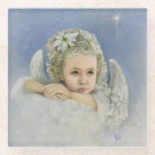 Posavasos De Vidrio Portavasos de ángel de Navidad