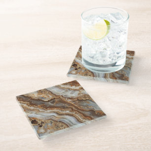 Posavasos De Vidrio Portavasos de vidrio de ágata