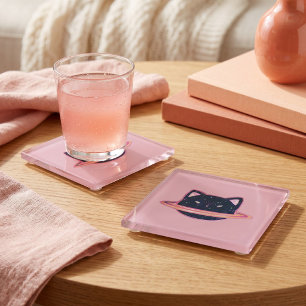 Posavasos De Vidrio Portavasos de Vidrio Planet Cat