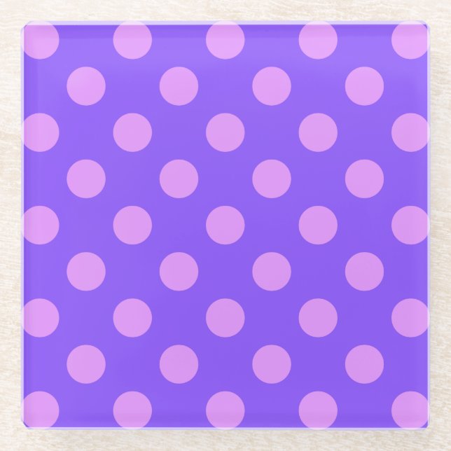 Posavasos De Vidrio Pos de polka de Lilac en periwinkle (Anverso)