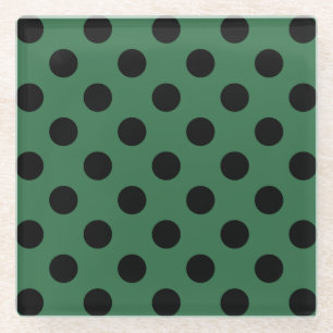 Posavasos De Vidrio Pos de polka negra en verde gelatina