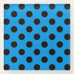 Posavasos De Vidrio Pos de polka negro sobre azul cielo