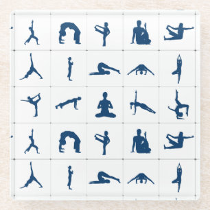 Posavasos De Vidrio Posiciones de yoga para decoración de casa zen y 