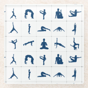 Posavasos De Vidrio Posiciones de yoga para decoración de casa zen y m