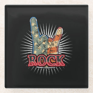 Posavasos De Vidrio Póster de concierto de rock vintage de EE. UU. 70s