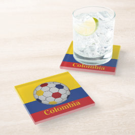 Posavasos De Vidrio Póster de fútbol de Colombia