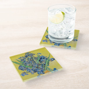 Posavasos De Vidrio Poster de Irises Vincent van Gogh