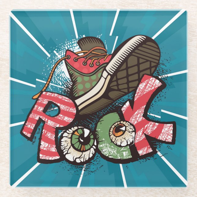 Posavasos De Vidrio Poster Grunge Rock Resumen de Guay (Anverso)