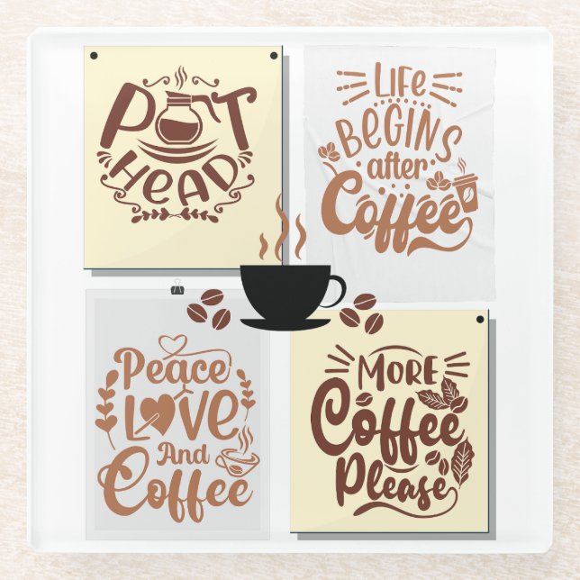 Posavasos De Vidrio Posters de café (Anverso)