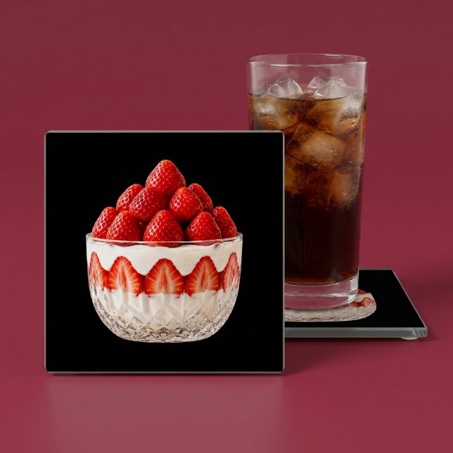 Posavasos De Vidrio Postre de Fresa Negra (Subido por el creador)