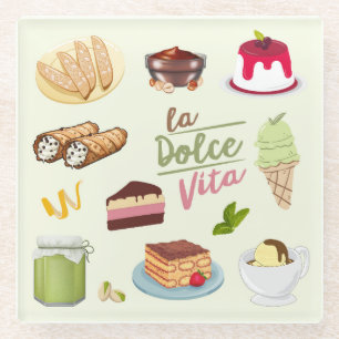 Posavasos De Vidrio Postres Dulces Italianos