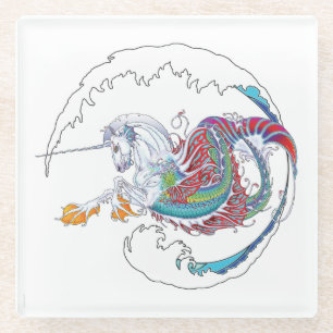 Posavasos De Vidrio Práctico de costa de cristal 2017 de Hippicorn de