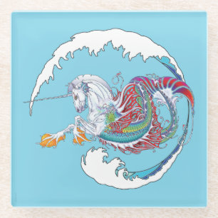 Posavasos De Vidrio Práctico de costa de cristal 2017 de Hippicorn de