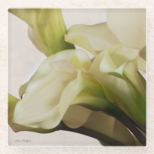 Posavasos De Vidrio Práctico de costa del vidrio de la cala (Anverso)