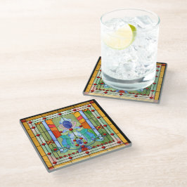 Posavasos De Vidrio Práctico de costa del vidrio de la fantasía del