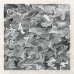 Posavasos De Vidrio Práctico de costa gris del vidrio del remolino