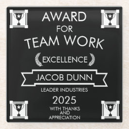 Posavasos De Vidrio Premio al trabajo del equipo de personal corporati