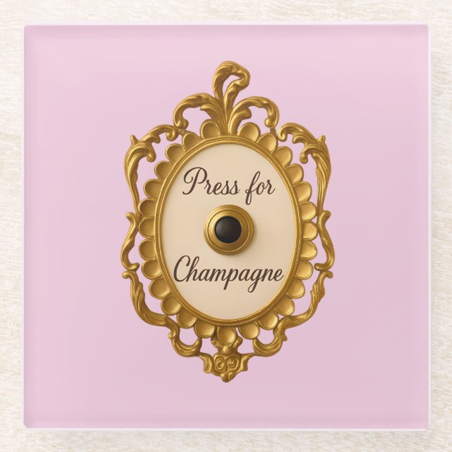 Posavasos De Vidrio Prensa de la Champagne Bar Cart Veuve Coaster (Anverso)