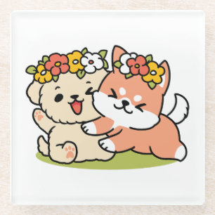 Posavasos De Vidrio Primavera en la atención - Adorable Ilustracion de