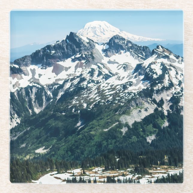 Posavasos De Vidrio Primavera en las montañas (Anverso)