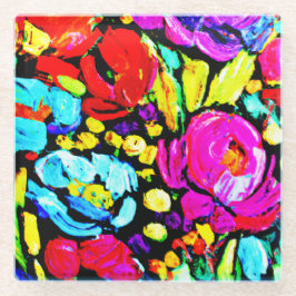 Posavasos De Vidrio "Primavera Flor" Arte Cuidado. Comprar ahora