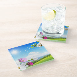 Posavasos De Vidrio Primavera y verano Día soleado