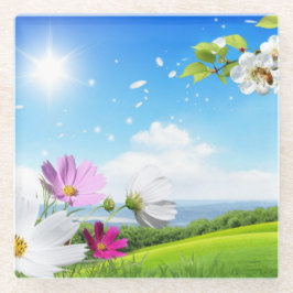Posavasos De Vidrio Primavera y verano Día soleado