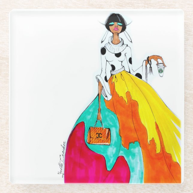 Posavasos De Vidrio Primer práctico de costa de cristal del café (Anverso)