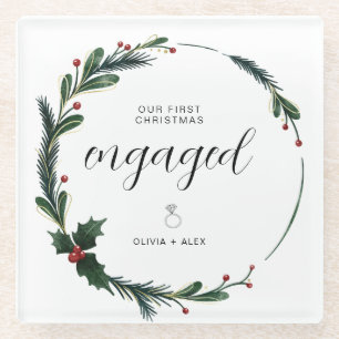 Posavasos De Vidrio Primer regalo de Navidad personalizado para pareja