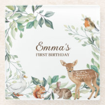 Primeros cumpleaños de los animales del bosque de 