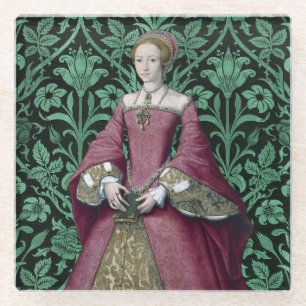 Posavasos De Vidrio Princesa Retrato Elizabeth Tudor, Reina