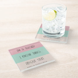 Posavasos De Vidrio Profesor divertido colorblock personalizado 