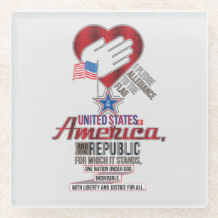 Posavasos De Vidrio Promesa de Lealtad de los Estados Unidos