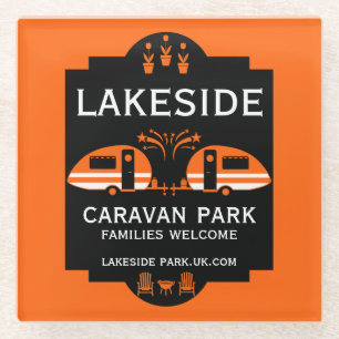 Posavasos De Vidrio Promoción del camping de caravanas