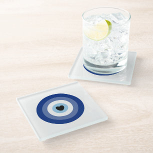 Posavasos De Vidrio Protección de símbolos de ojos malvados
