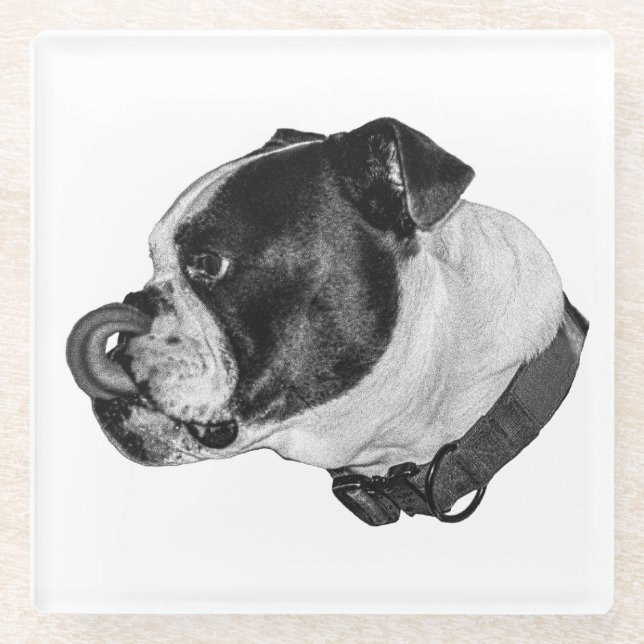 Posavasos De Vidrio Protector de mesa Bulldog Gentle (Anverso)