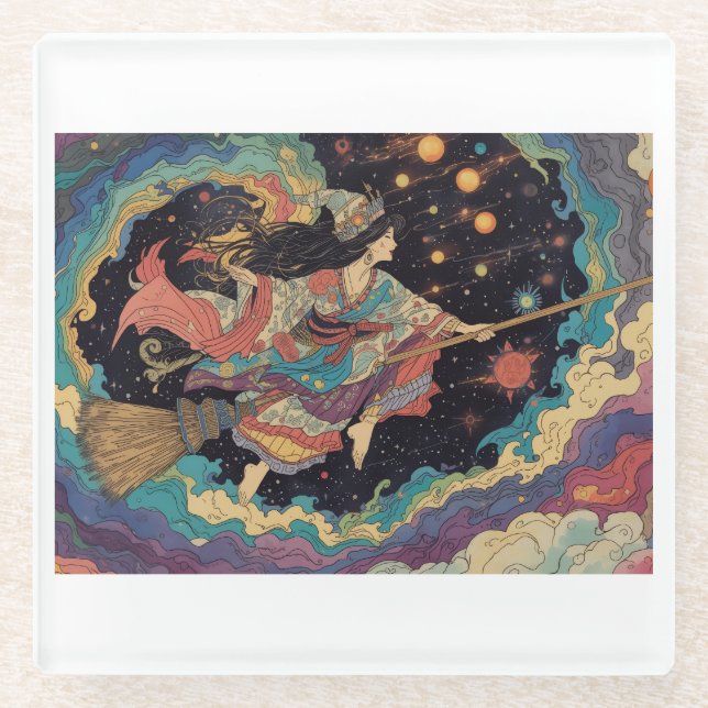 Posavasos De Vidrio Psychedelic glass coaster (Anverso)