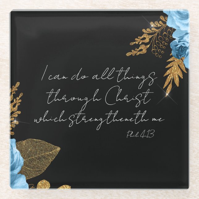 Posavasos De Vidrio Puedo Hacer Todas Las Cosas Verso Biblia (Anverso)