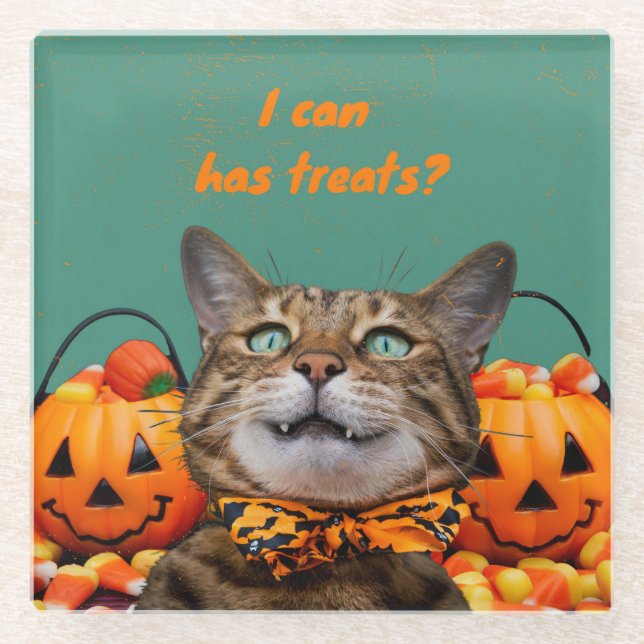 Posavasos De Vidrio Puedo Tratar La Monstruo De Vidrio Gato (Anverso)