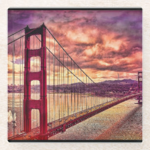 Posavasos De Vidrio Puente Golden Gate en San Francisco, California
