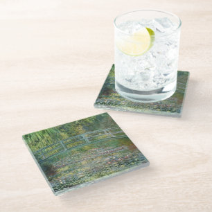 Posavasos De Vidrio Puente Japonés Nenúfares Arte de Claude Monet