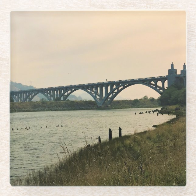 Posavasos De Vidrio Puente Patterson, Gold Beach, Oregon (Anverso)