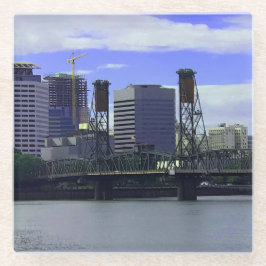 Posavasos De Vidrio Puente Portland Hawthorne #1 Glass Coaster